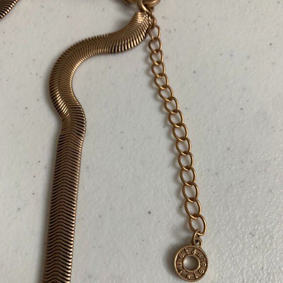 Vintage Gold-Tone Statement Necklace – 17” Snake Chain with Large Round Pendant - Picture 4 of 13